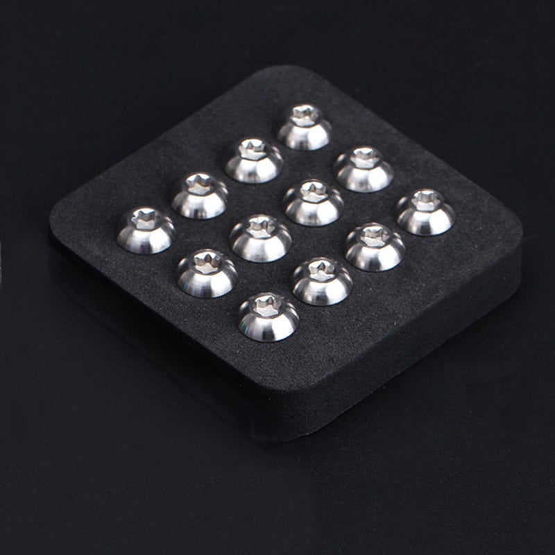 Risk 12Pcs M5u00d710mm Disc Disk Brake Rotor Bolts T25 Torx Titanium Mtb Bicycle Bike Water Cage Screw