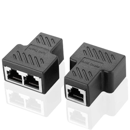Network Cards Adapters Rj45 Ethernet Splitter 1 To 2 Extender Connector Female 8P8c Plug Lan Suitable For Cat5 Cat5e Cat