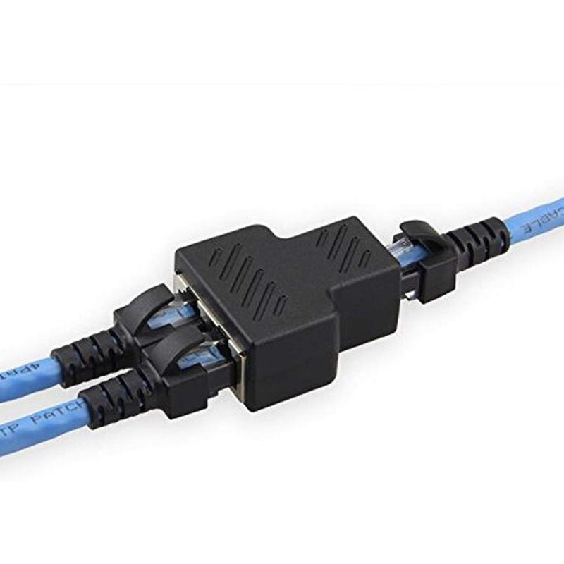 Network Cards Adapters Rj45 Ethernet Splitter 1 To 2 Extender Connector Female 8P8c Plug Lan Suitable For Cat5 Cat5e Cat