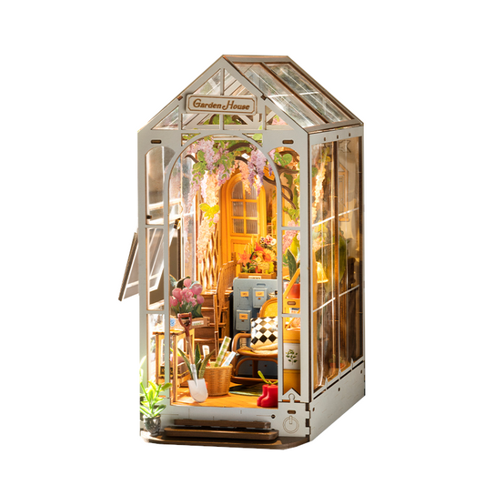 Robotime Rolife Garden House Book Nook Kit Shelf Insert Easy Assemble Toys Gifts For Kids Women Girls Home Decoration Tg
