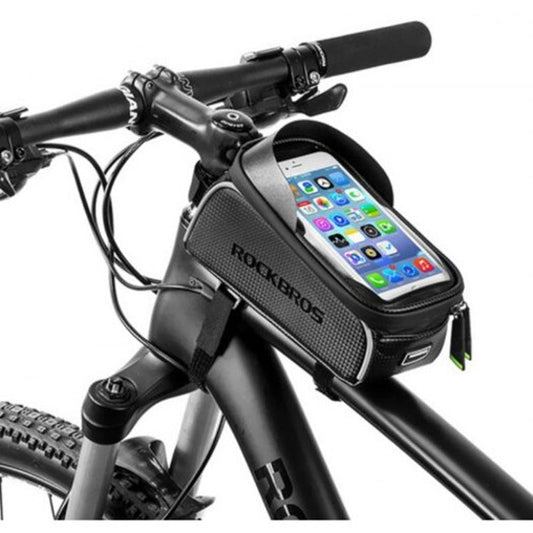 Bike Bag 017-1Bk Top Tube Portable Waterproof Bicycle Frame Touch Screen Cell Phone Holder Black