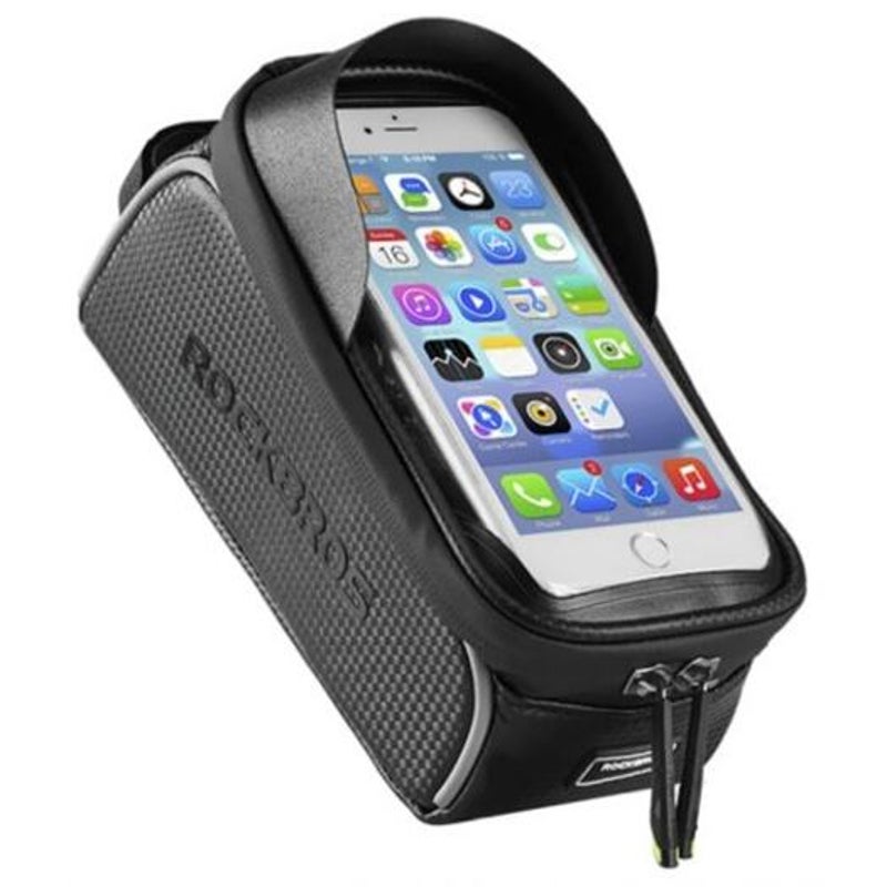 Bike Bag 017-1Bk Top Tube Portable Waterproof Bicycle Frame Touch Screen Cell Phone Holder Black