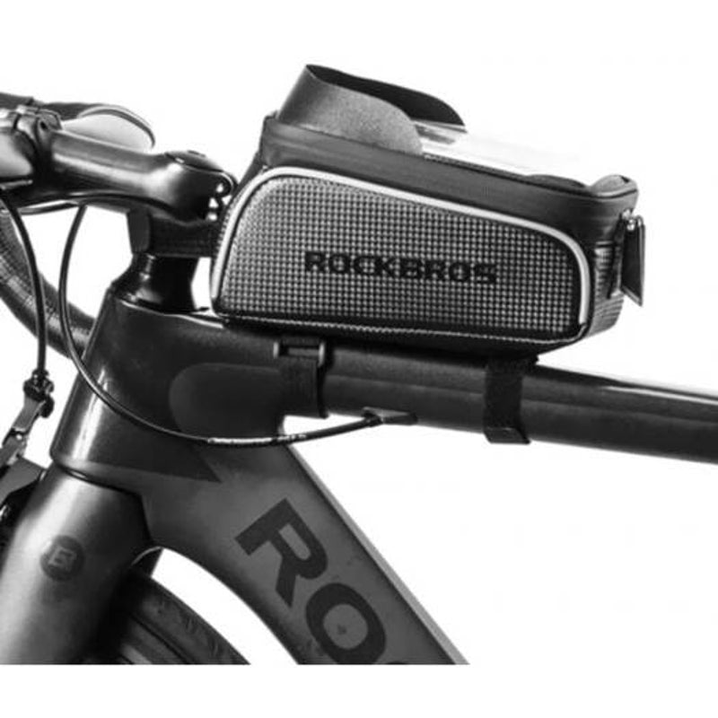 Bike Bag 017-1Bk Top Tube Portable Waterproof Bicycle Frame Touch Screen Cell Phone Holder Black