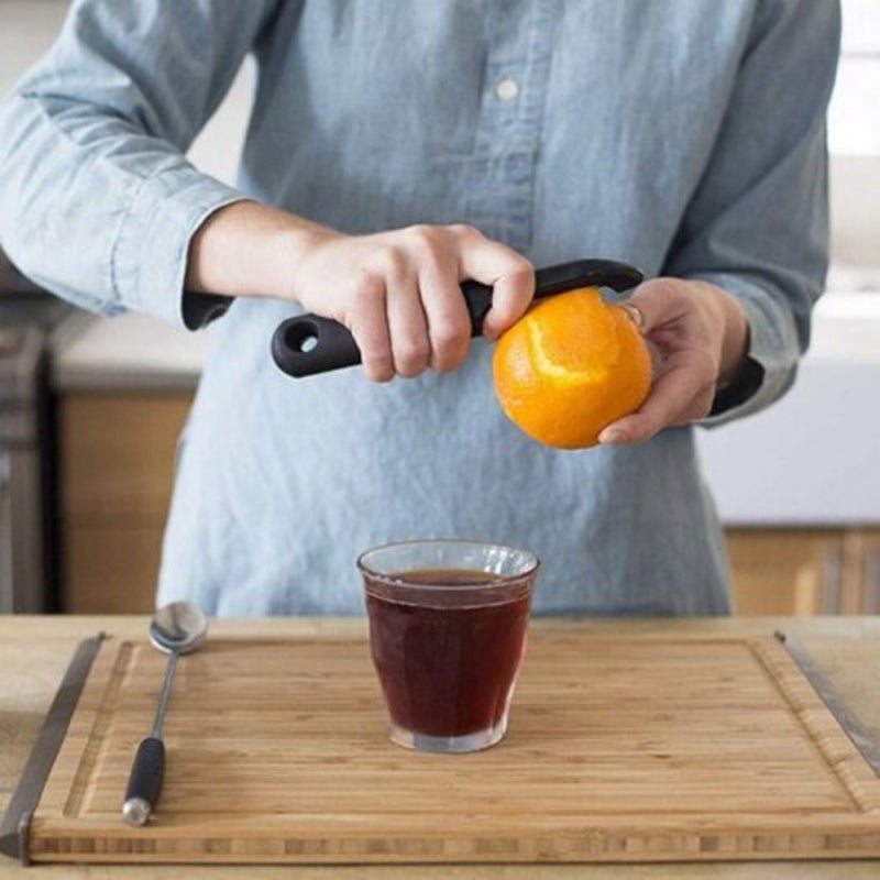 Rotating Peeler With Soft Anti Slip Oversized Handle Black