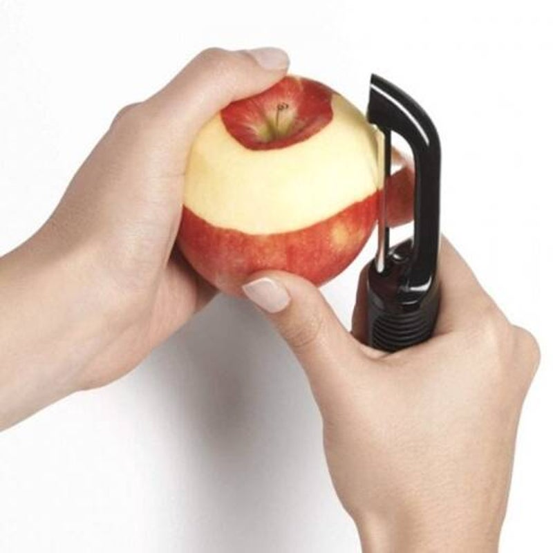 Rotating Peeler With Soft Anti Slip Oversized Handle Black