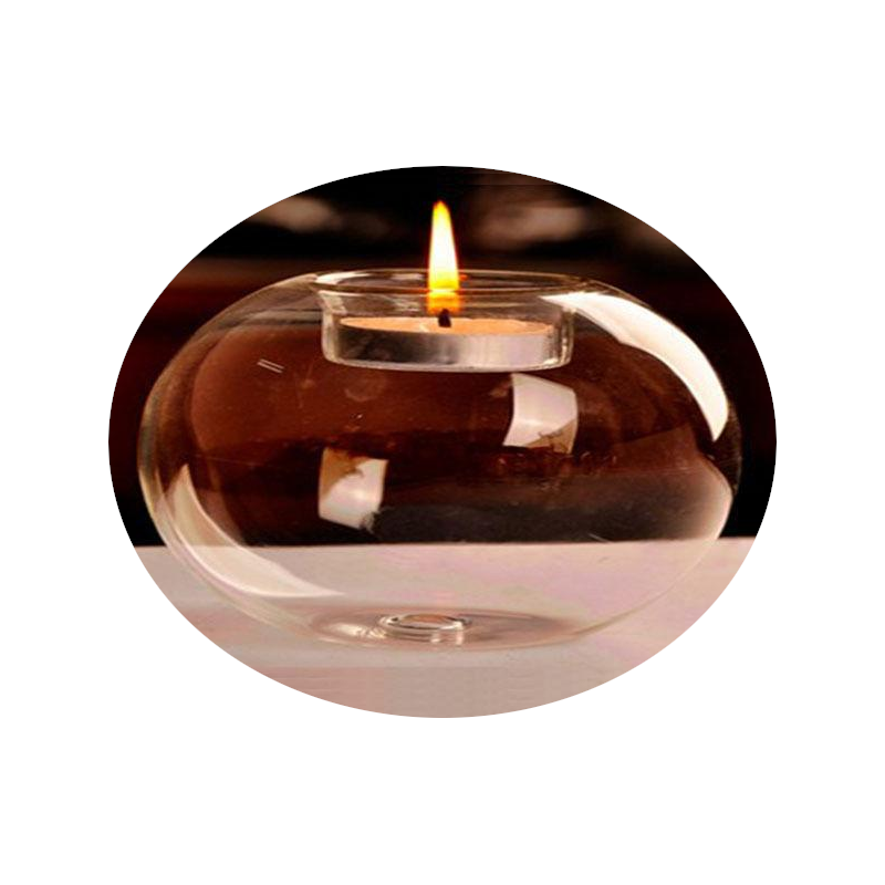 Round Glass Candle Holder For Tealight Candles Decor