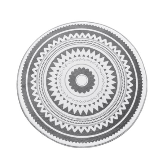 Round Modern Grey Pattern Polyester Rug Lounge Room Decor