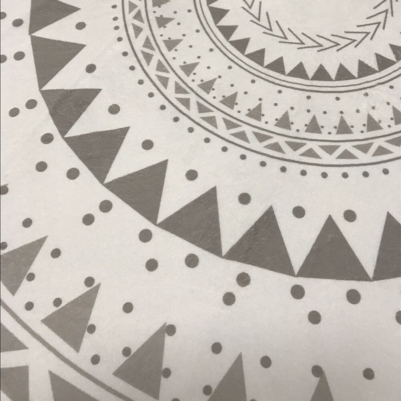 Round Modern Grey Pattern Polyester Rug Lounge Room Decor