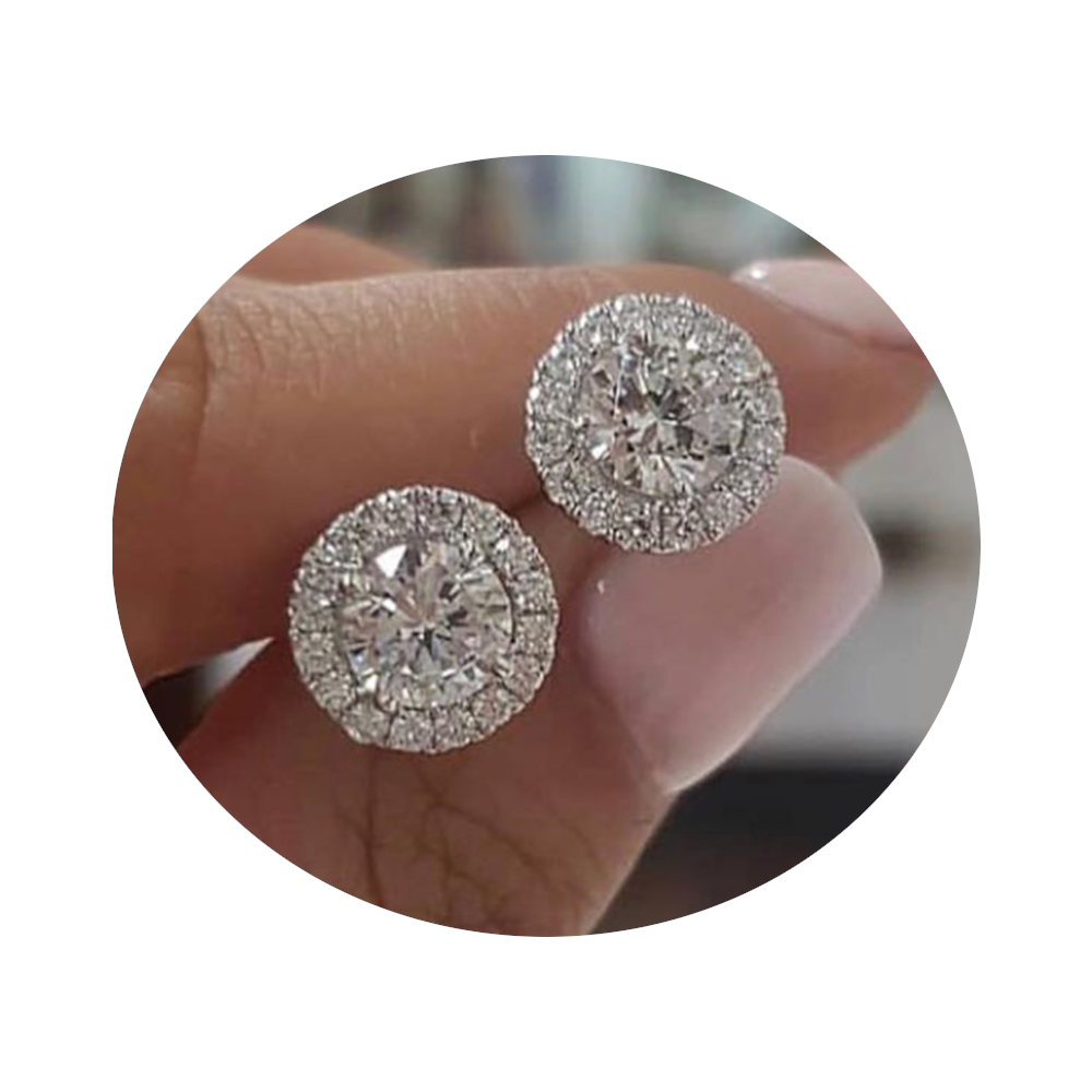 Veile Studios Round Diamond Earrings Classic Timeless Design