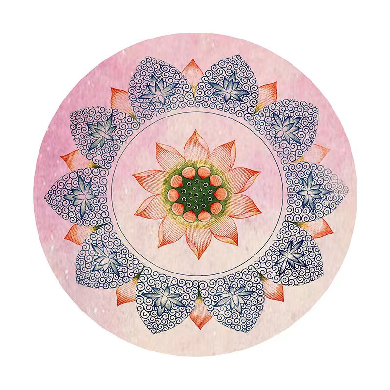 Round Yoga Mat Rubber Non-Slip Thick Wide Meditation Floor