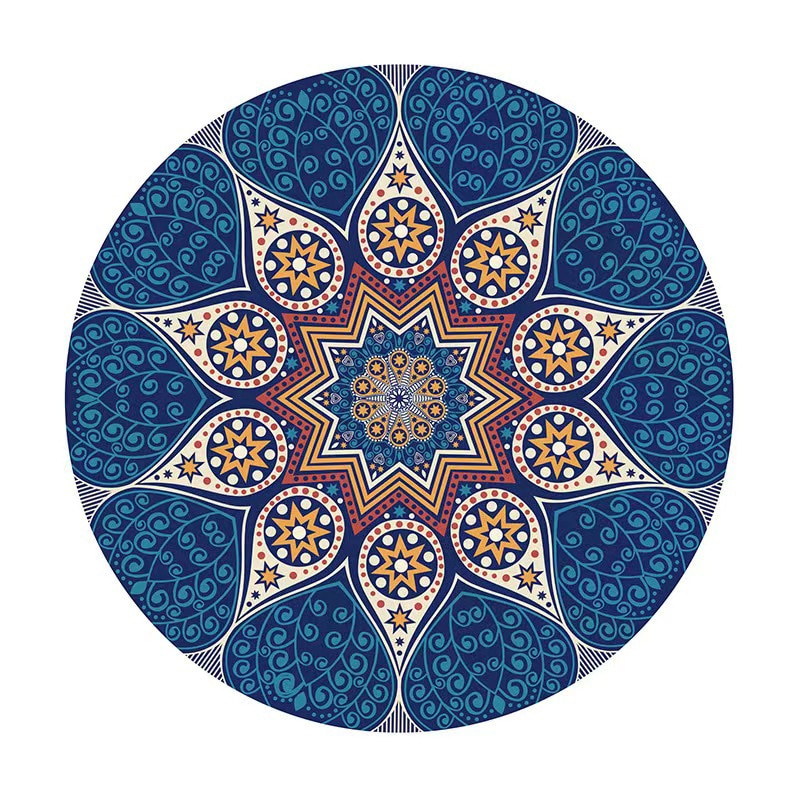 Round Yoga Mat Rubber Non-Slip Thick Wide Meditation Floor