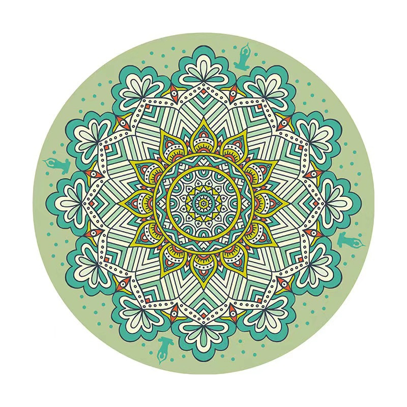 Round Yoga Mat Rubber Non-Slip Thick Wide Meditation Floor
