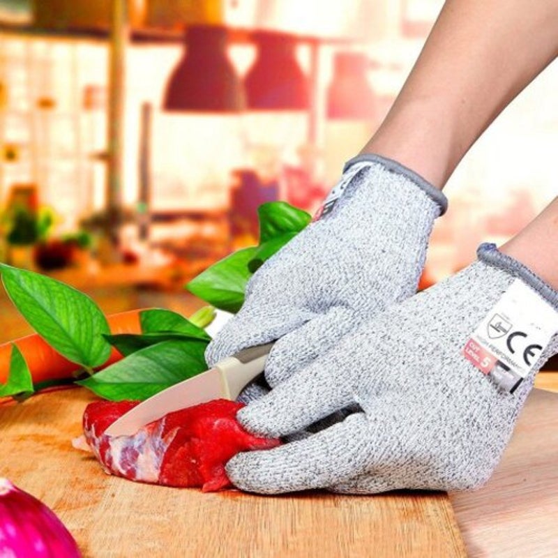 S Anti Stab Resistant 5 Level Hppe Cut Gloves Dark Slate Grey