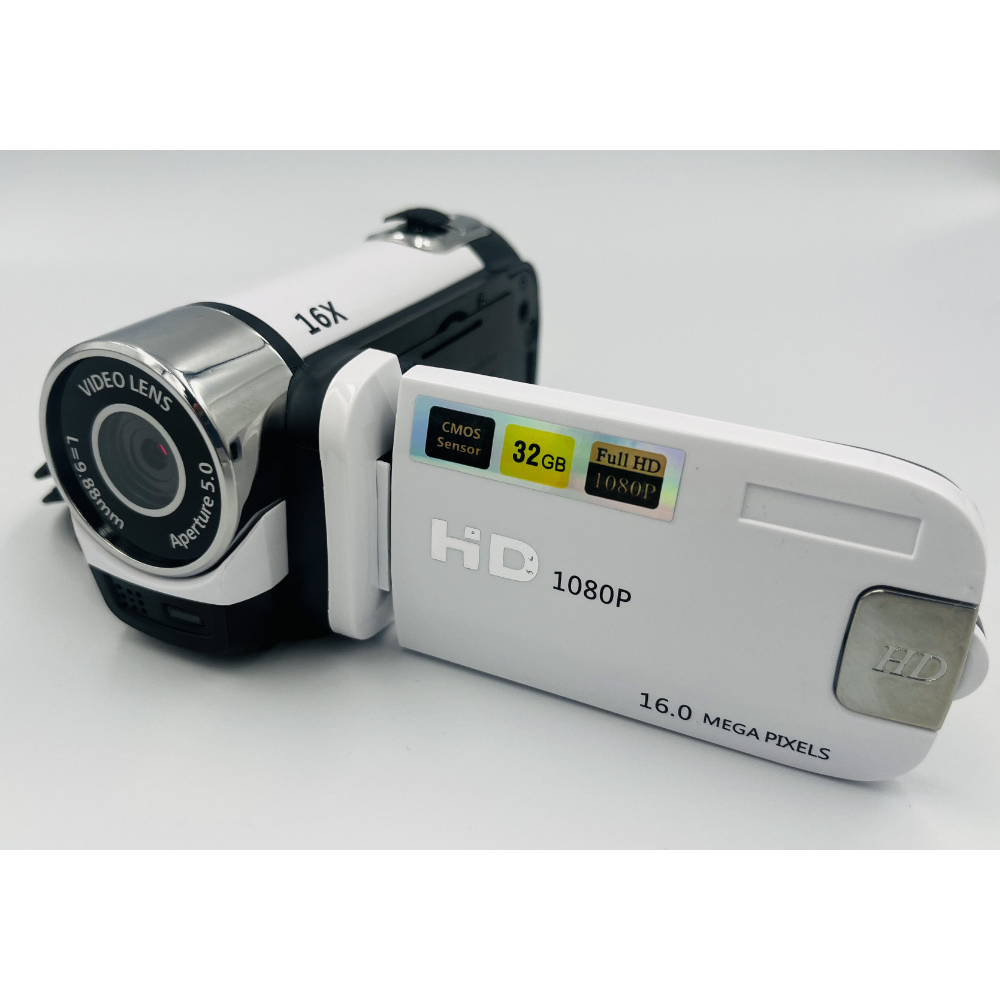 White Capture Life's Moments: Hd 1080P Digital Camcorder 16Mp Photos 16X Zoom 2.7 Lcd Screen