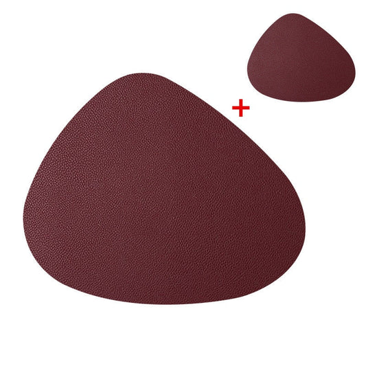 Washable Heat Mat Pu Leather Placemat Coaster Set