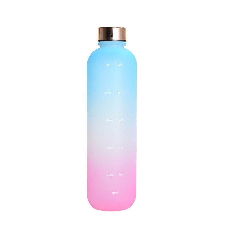1L Water Bottle Time Marker Bpa Free Frosted Drinkbottles