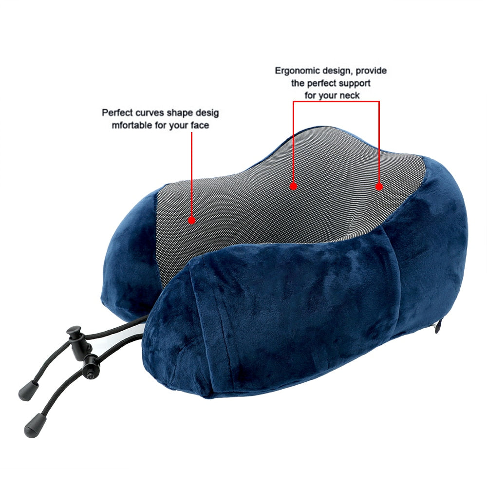 Soft Travel Pillow U Shaped Healthcare Memory Foam Neck Cervical Airplane Cushion