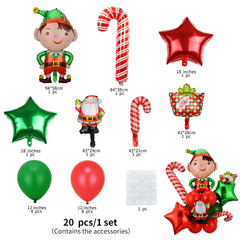 Christmas Party Foil Balloons Set