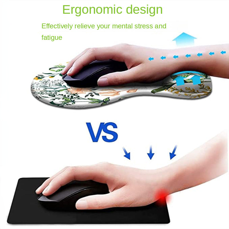 Ergonomic Silicone Wrist Rest Office Floral Mouse Pad
