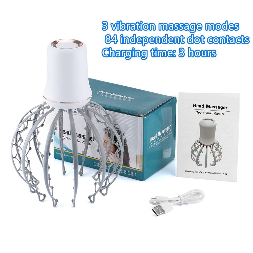 3D Electric Head Massager Therapeutic Scalp Rechargeable