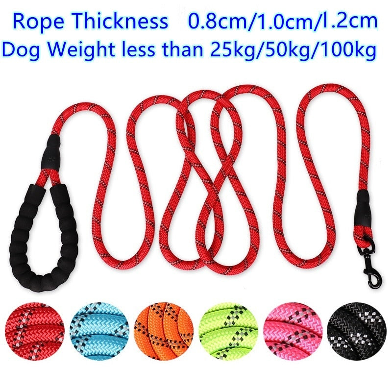 150/200/300Cm Strong Dog Leash Pet Leashes Reflective For Big Small Medium Large Drag Pull Tow Golden Retriever