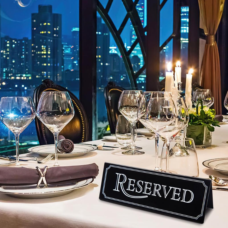6Pcs Acrylic Reserved Table Signs Restaurant Wedding Party