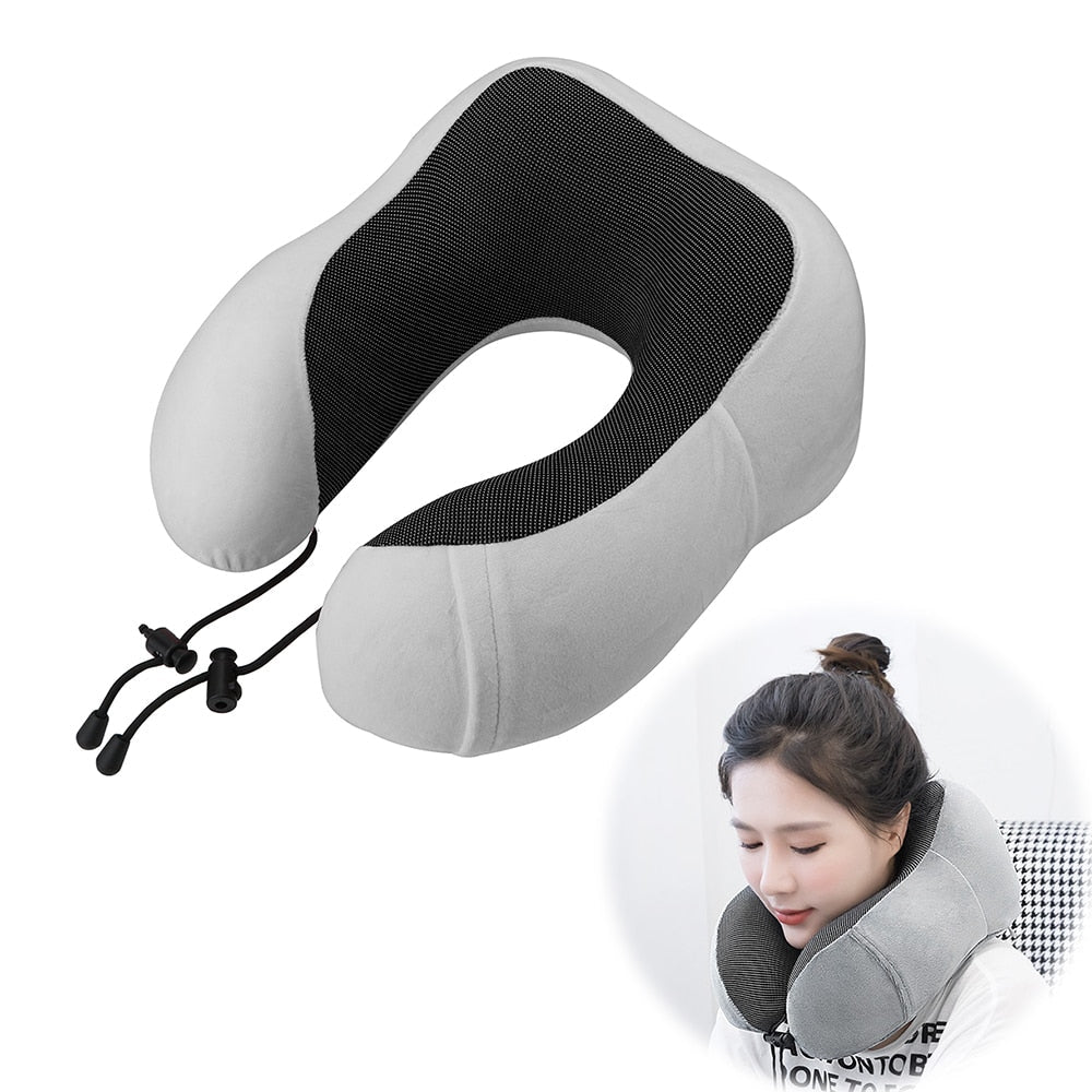 Soft Travel Pillow U Shaped Healthcare Memory Foam Neck Cervical Airplane Cushion
