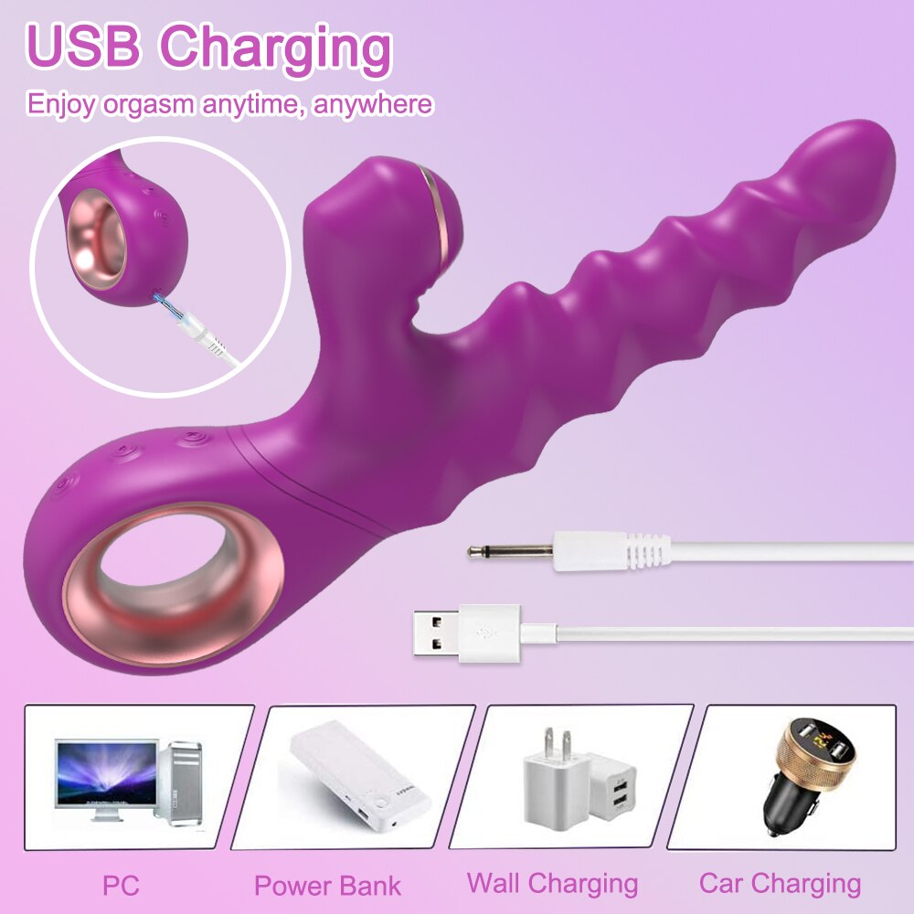 Thrusting Dildo Vibrator Female Clitoris Sucker Stimulator Clitoral Sucking Heating Vibrating