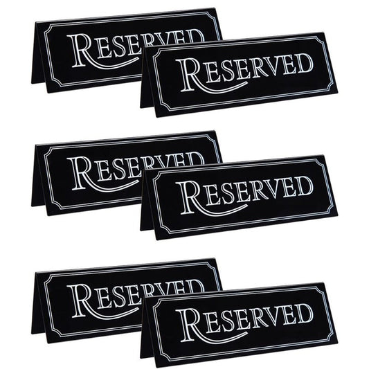 6Pcs Acrylic Reserved Table Signs Restaurant Wedding Party
