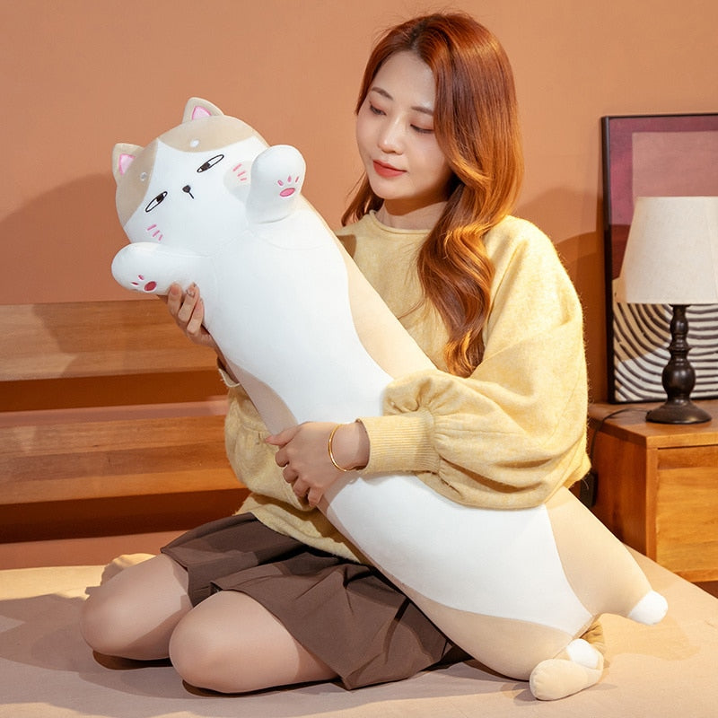 Cute Long Soft Plush Toy Sleeping Pillow Cats