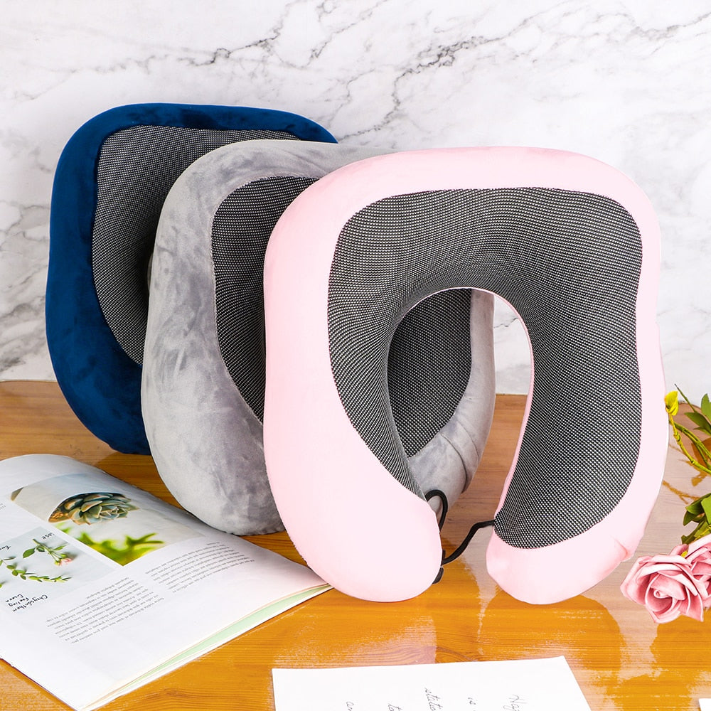 Soft Travel Pillow U Shaped Healthcare Memory Foam Neck Cervical Airplane Cushion