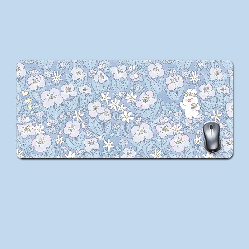 Floral Large Mousepad Kawaii Desk Pad Home Office