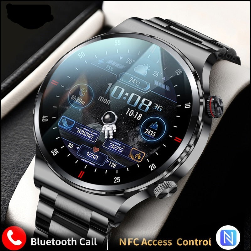 Nfc Bluetooth Calling Sports Fitness Smart Watch For Men Black Silver