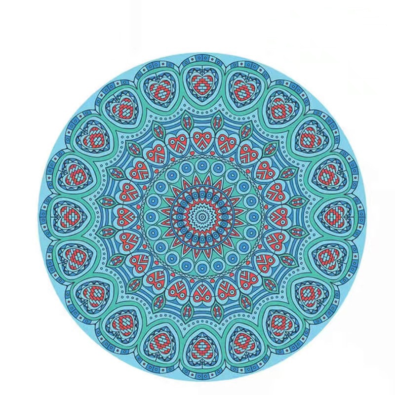 Round Yoga Mat Rubber Non-Slip Thick Wide Meditation Floor
