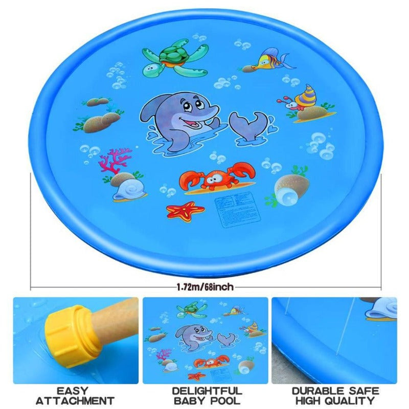 100Cm Inflatable Splash Sprinkler Play Mat Summer Water Toys