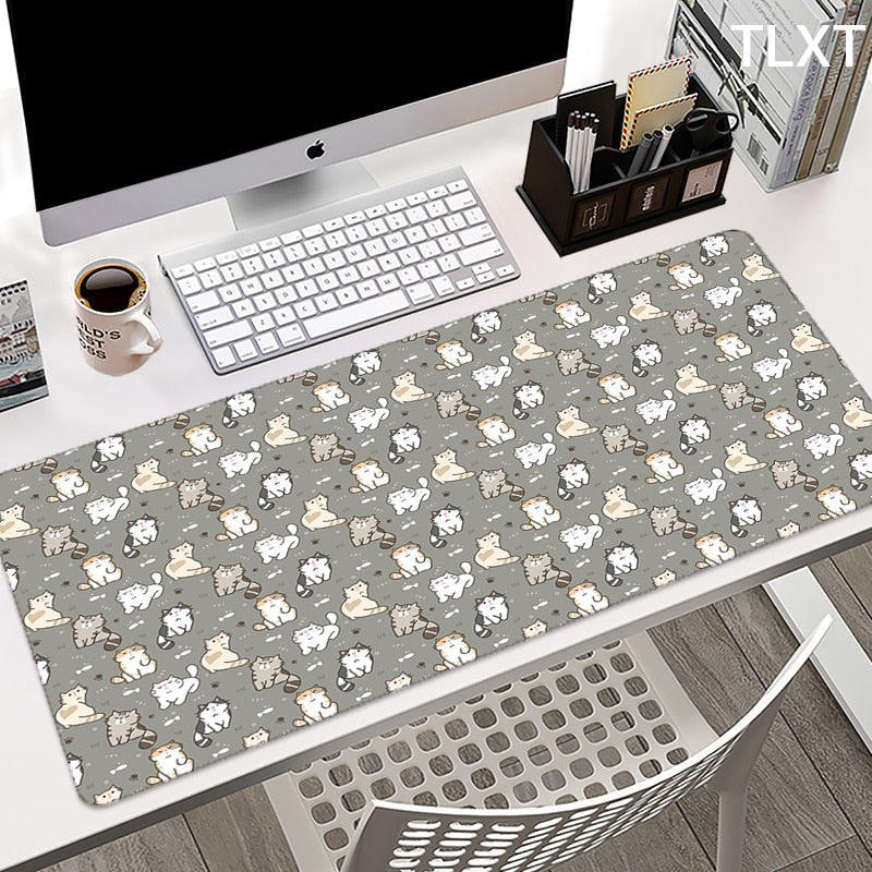 Cute Cat Kitten Kawaii Large Mouse Pad Desk Mat Home Office