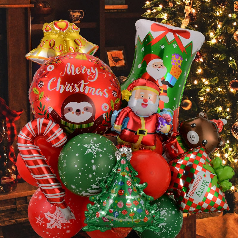 Christmas Party Foil Balloons Set