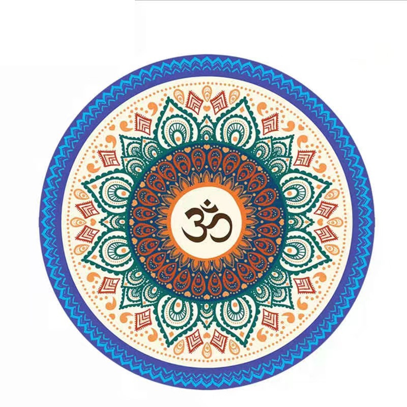 Round Yoga Mat Rubber Non-Slip Thick Wide Meditation Floor