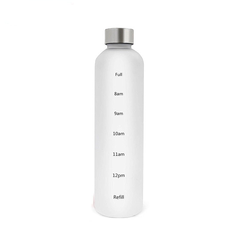 1L Water Bottle Time Marker Bpa Free Frosted Drinkbottles