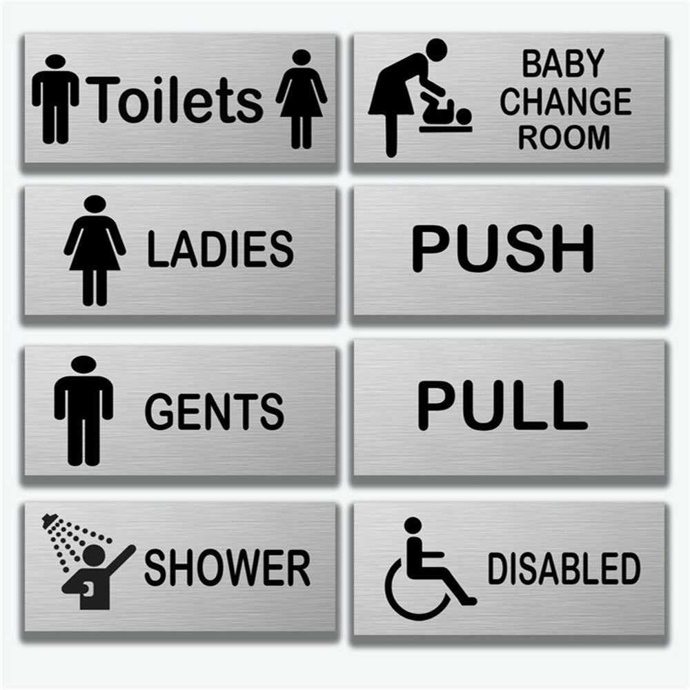 Small 15X6cm Aluminum Plastic Door Sign Residential Commercial