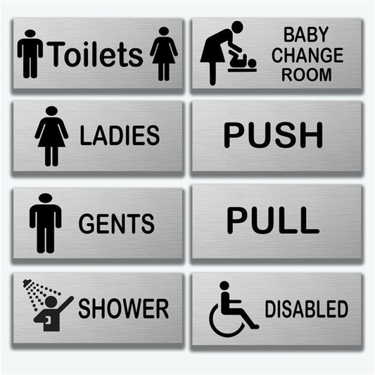 Small 15X6cm Aluminum Plastic Door Sign Residential Commercial
