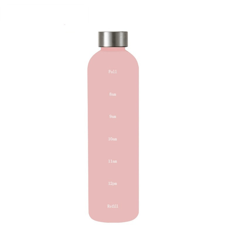 1L Water Bottle Time Marker Bpa Free Frosted Drinkbottles