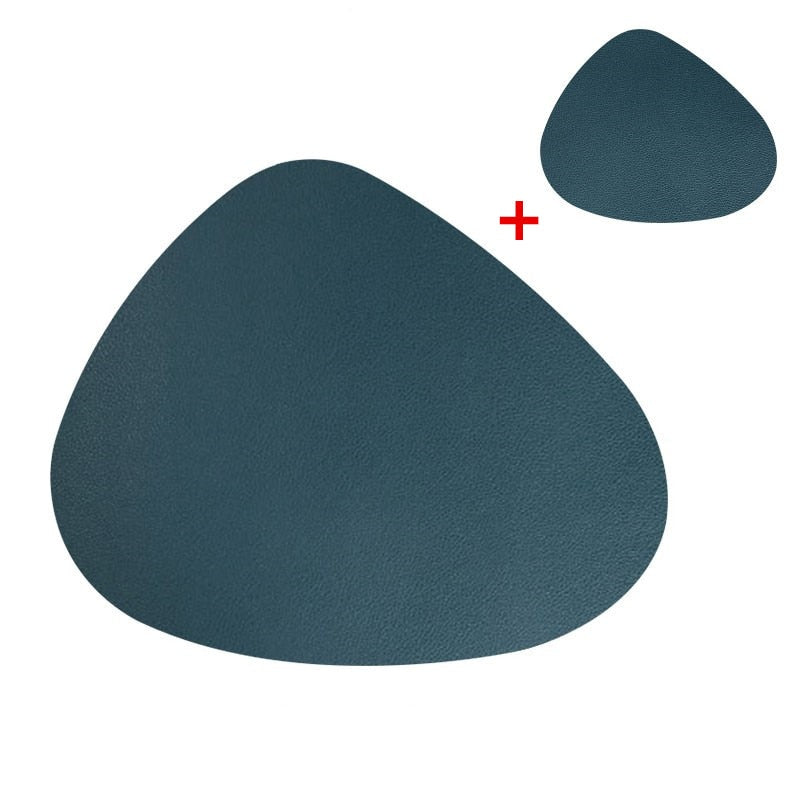 Washable Heat Mat Pu Leather Placemat Coaster Set