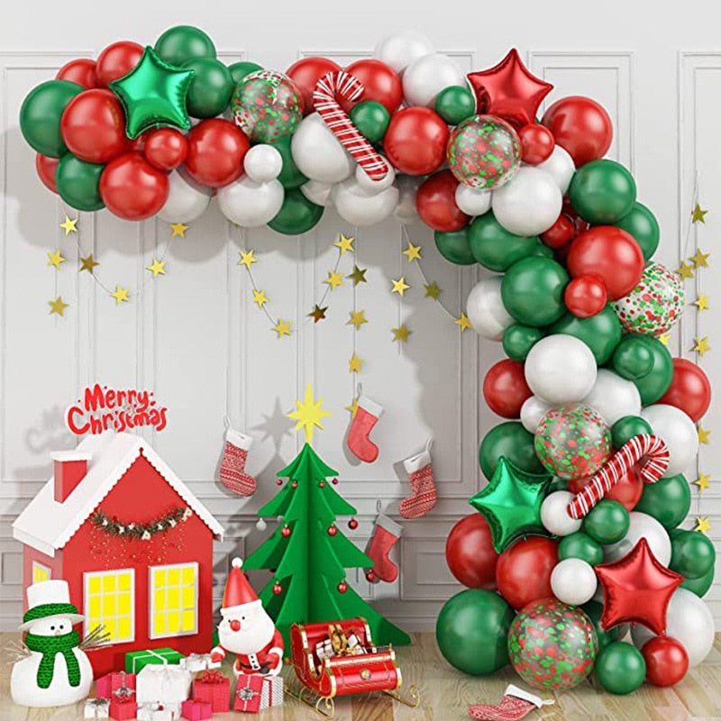 Christmas Garland Arch Tree Balloons Set Party Decorations