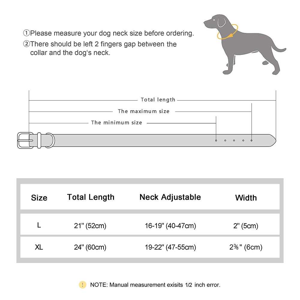 Stylish Rivets Leather Large Dog Collars