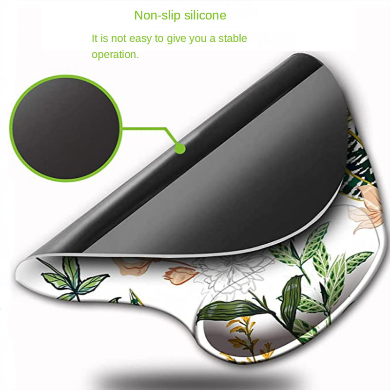 Ergonomic Silicone Wrist Rest Office Floral Mouse Pad