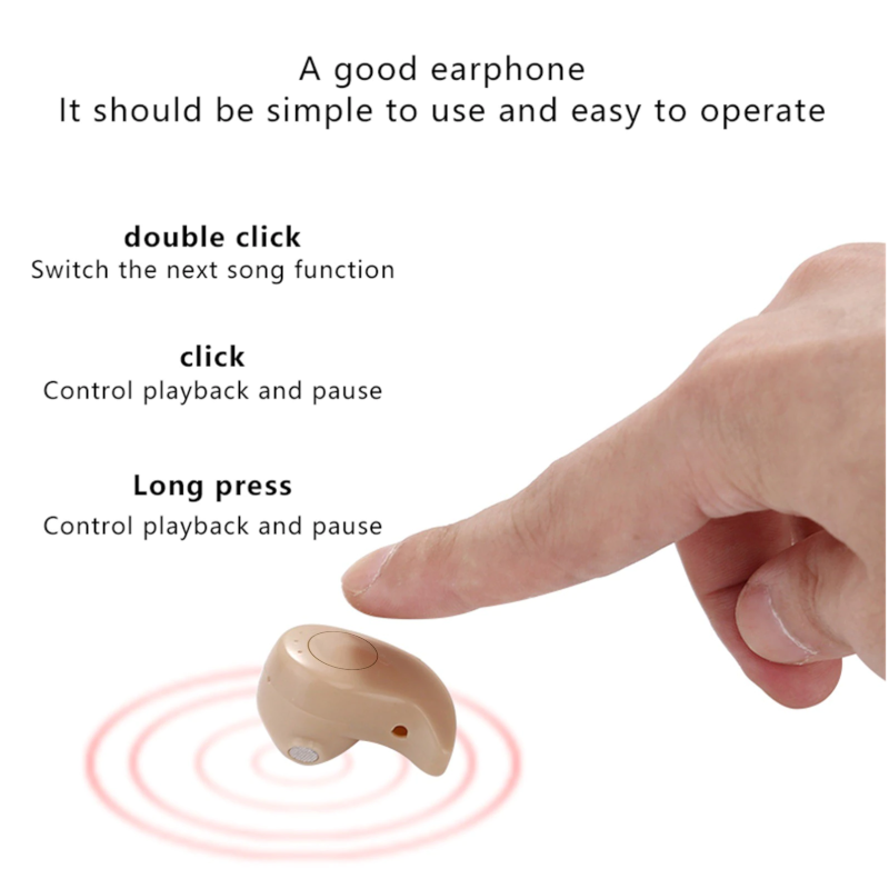 S530 Invisible Bluetooth Headphone White