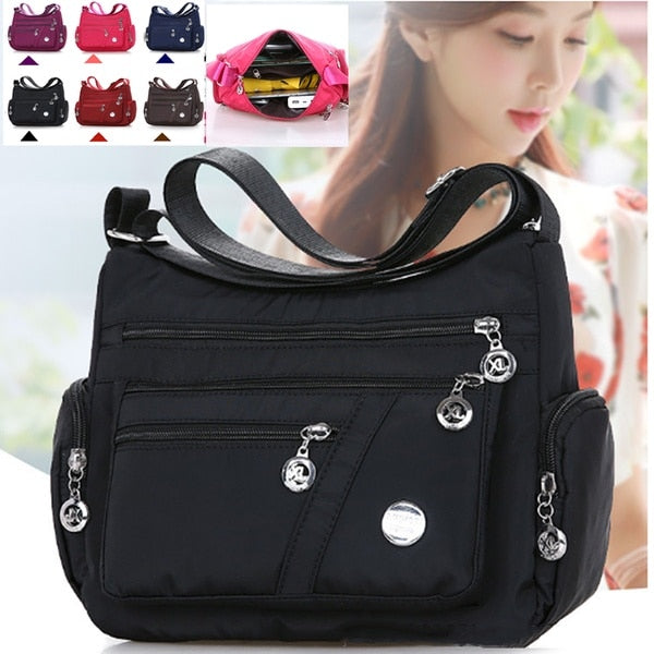 Shoulder Messenger Bag Women Crossbody Purse Nylon Waterproof Travel