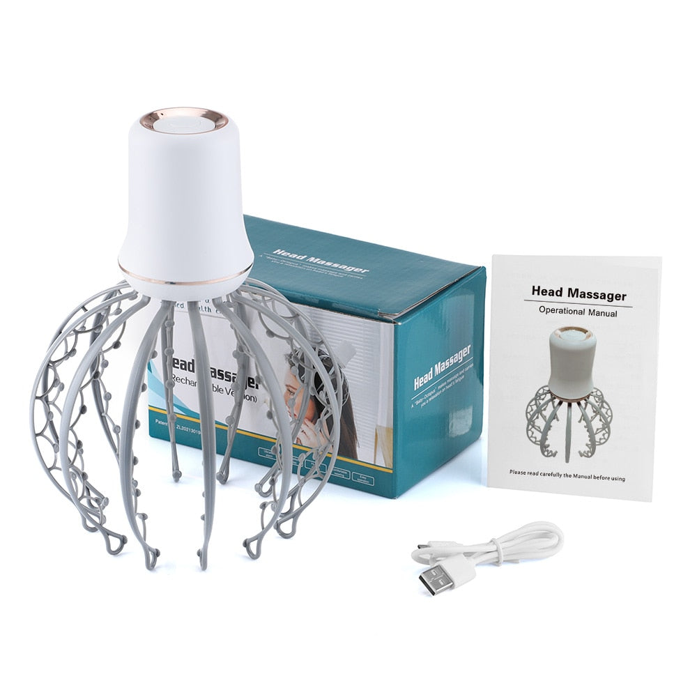 3D Electric Head Massager Therapeutic Scalp Rechargeable