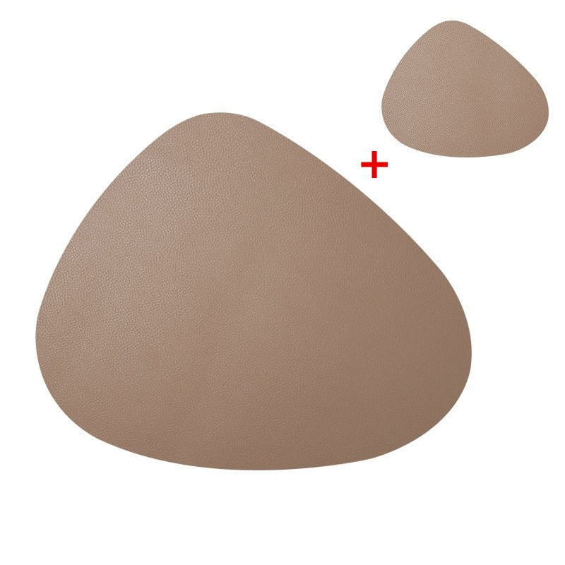 Washable Heat Mat Pu Leather Placemat Coaster Set